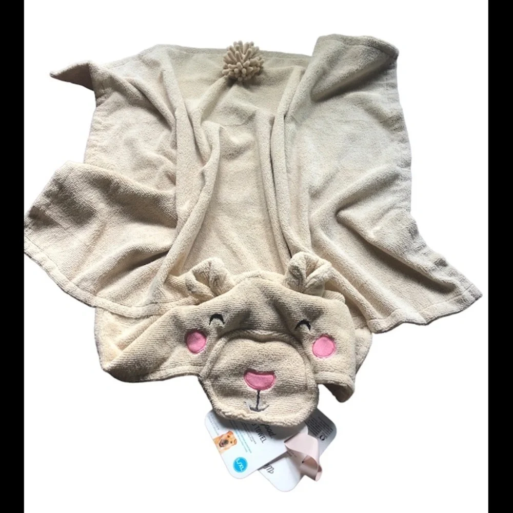 NWT Bear robe hooded dog wash towel L/XL